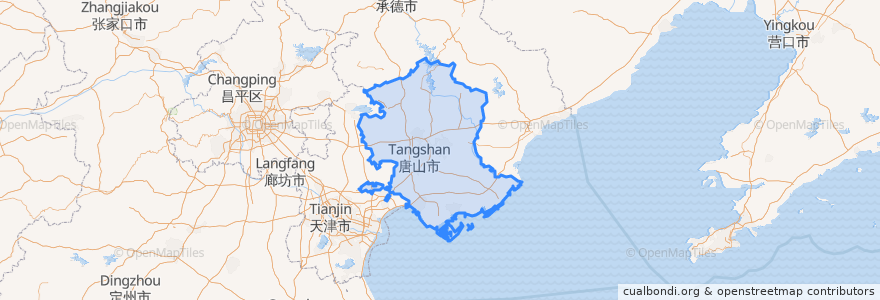 Mapa de ubicacion de Tangshan.