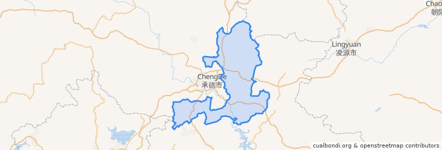 Mapa de ubicacion de Chengde County.