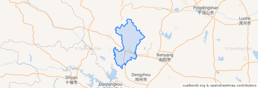 Mapa de ubicacion de Neixiang County.