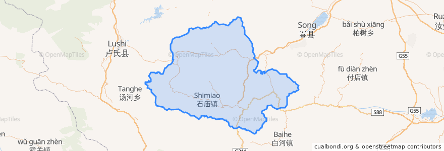 Mapa de ubicacion de Luanchuan County.