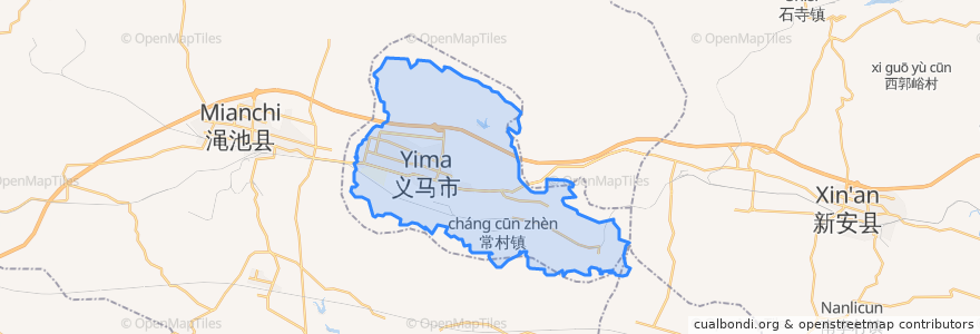 Mapa de ubicacion de Yima City.