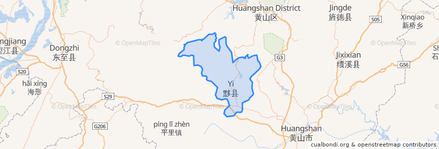 Mapa de ubicacion de شهرستان یی.