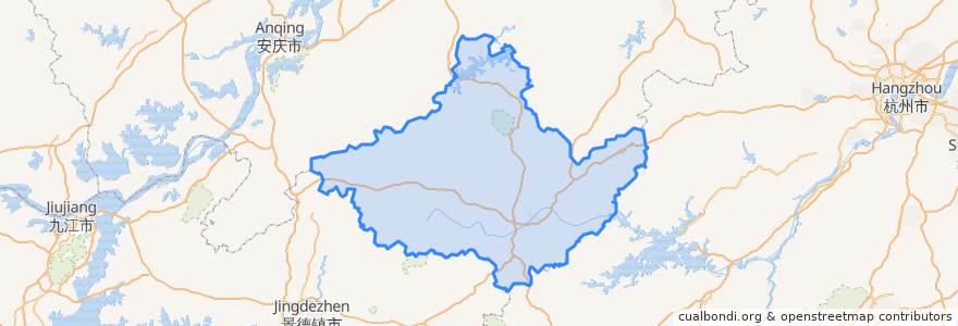 Mapa de ubicacion de Huangshan.