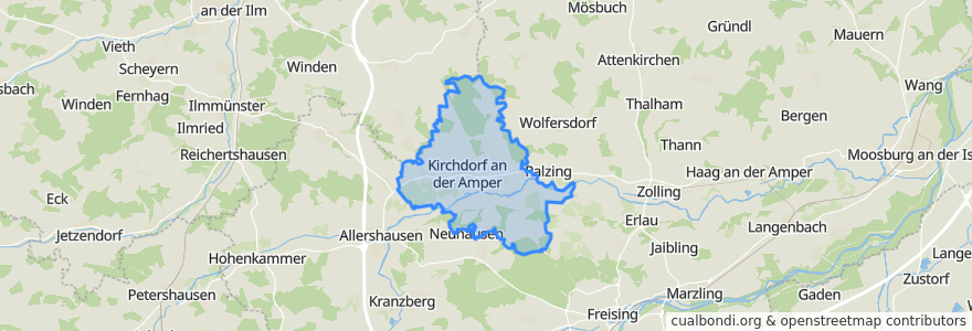 Mapa de ubicacion de Kirchdorf an der Amper.