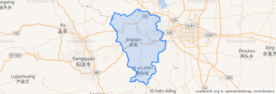Mapa de ubicacion de 井陉县.
