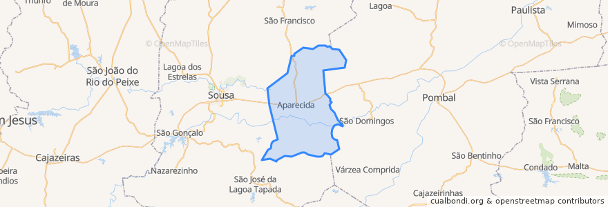 Mapa de ubicacion de Aparecida.