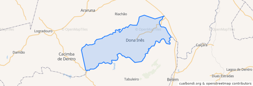 Mapa de ubicacion de Dona Inês.
