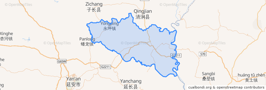 Mapa de ubicacion de Yanchuan County.