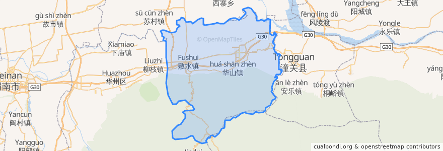 Mapa de ubicacion de Huayin City.