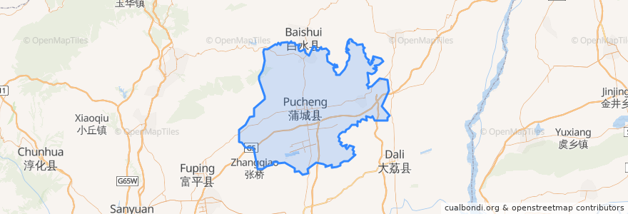 Mapa de ubicacion de Pucheng County.