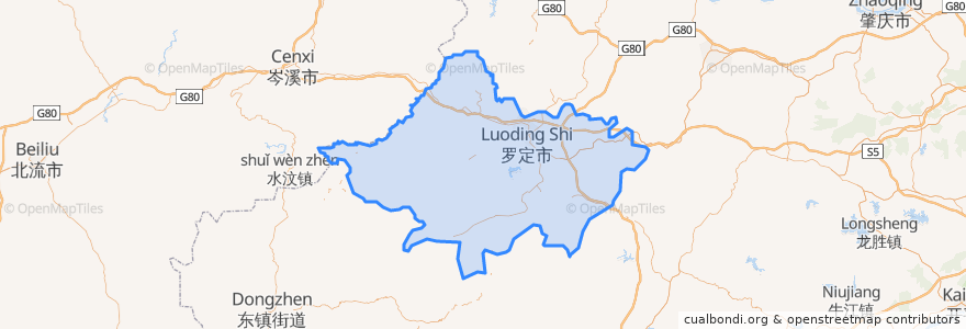 Mapa de ubicacion de Luoding.