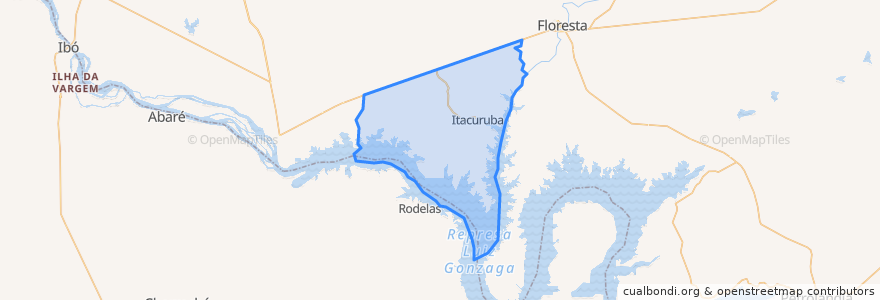 Mapa de ubicacion de Itacuruba.