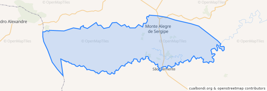 Mapa de ubicacion de Monte Alegre de Sergipe.