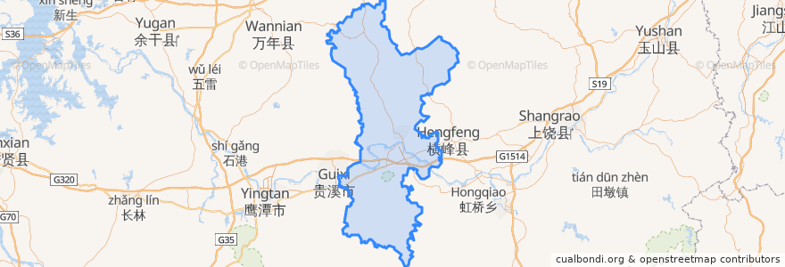 Mapa de ubicacion de Yiyang County.
