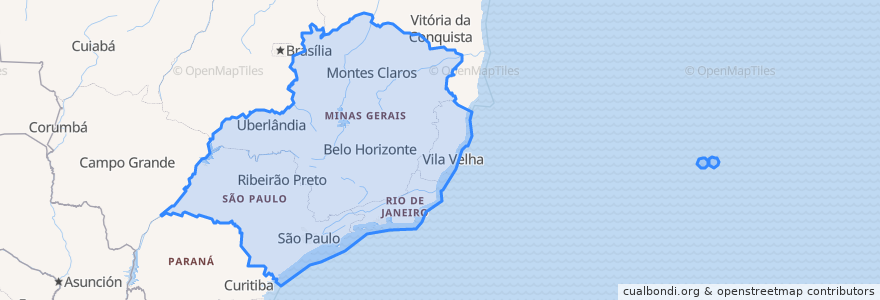 Mapa de ubicacion de Southeast Region.