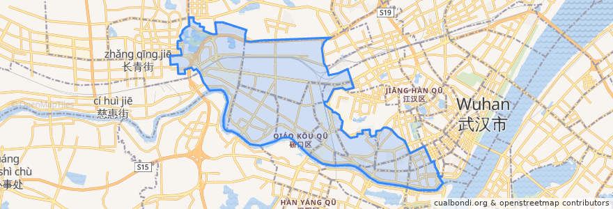 Mapa de ubicacion de 硚口区.