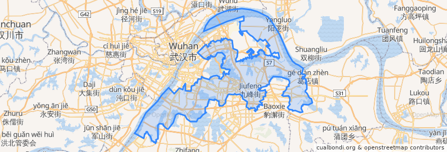 Mapa de ubicacion de District de Hongshan.