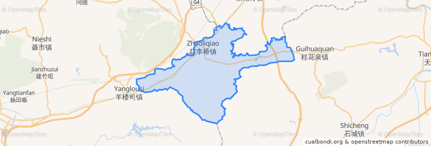 Mapa de ubicacion de Zhaoliqiao.