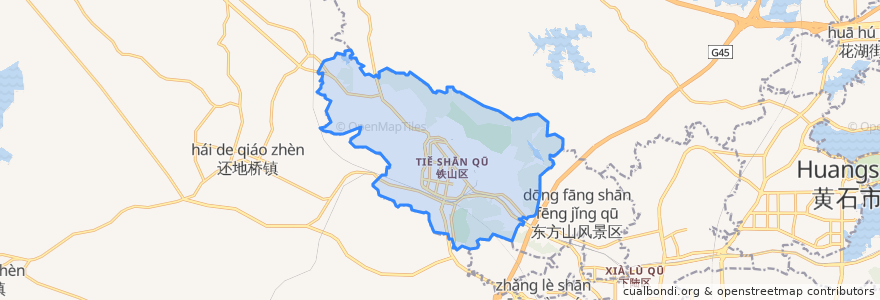 Mapa de ubicacion de Tieshan.