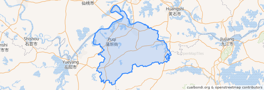 Mapa de ubicacion de شياننينغ.
