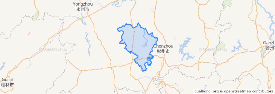 Mapa de ubicacion de Guiyang County.