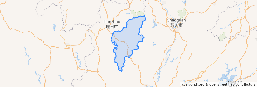 Mapa de ubicacion de Yangshan County.