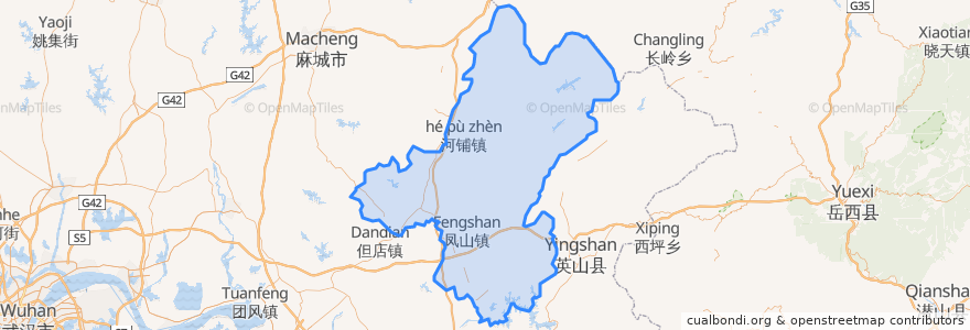 Mapa de ubicacion de Luotian County.