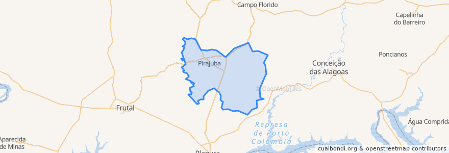 Mapa de ubicacion de Pirajuba.