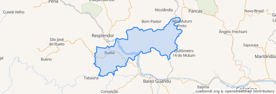 Mapa de ubicacion de Itueta.