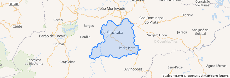 Mapa de ubicacion de Rio Piracicaba.