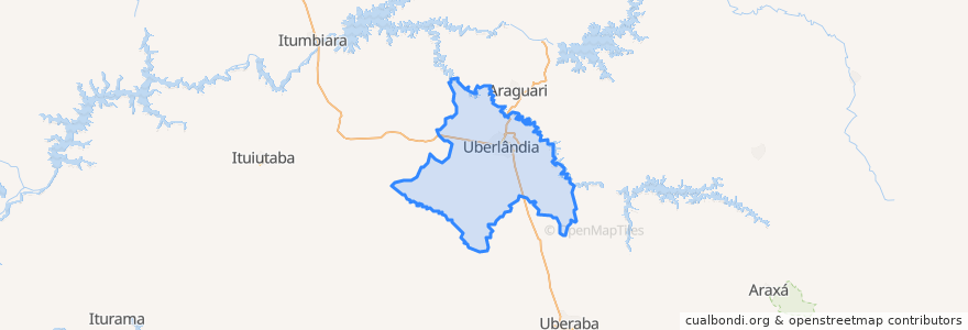 Mapa de ubicacion de 우베를란지아.