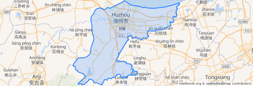 Mapa de ubicacion de Wuxing District.