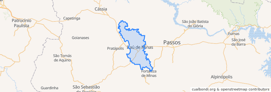 Mapa de ubicacion de Itaú de Minas.
