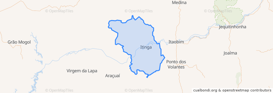 Mapa de ubicacion de Itinga.