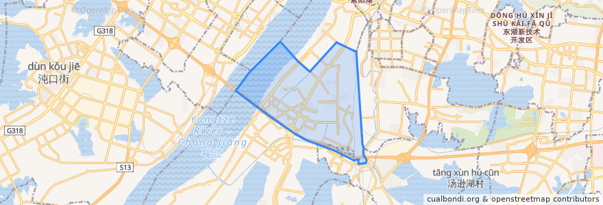 Mapa de ubicacion de Zhangjiawan Subdistrict.