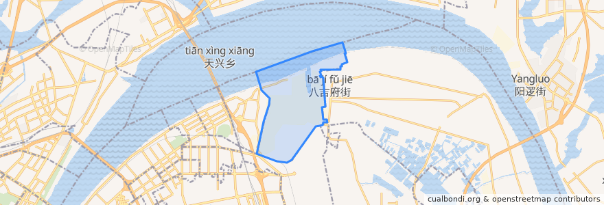 Mapa de ubicacion de Qingshanzhen Subdistrict.