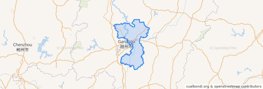 Mapa de ubicacion de 赣县区.