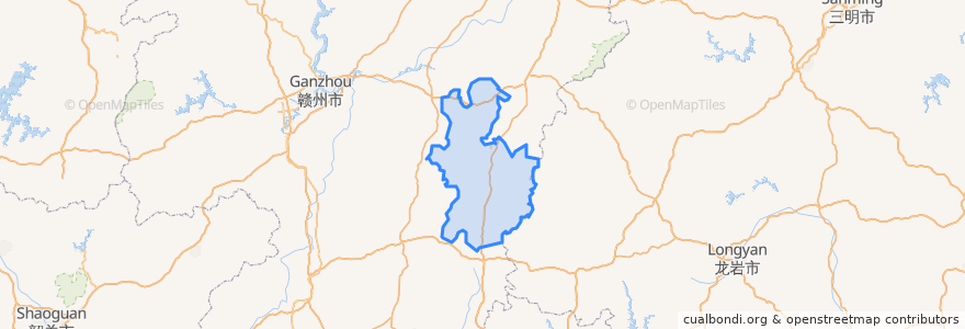 Mapa de ubicacion de Huichang County.