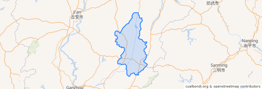 Mapa de ubicacion de Ningdu County.