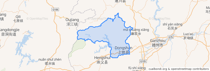 Mapa de ubicacion de Shangyou County.