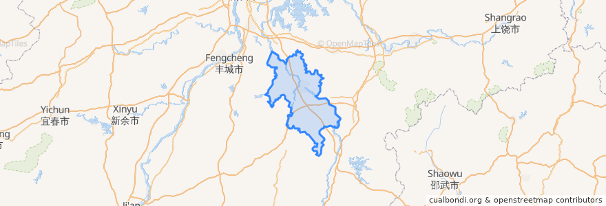 Mapa de ubicacion de Linchuan District.