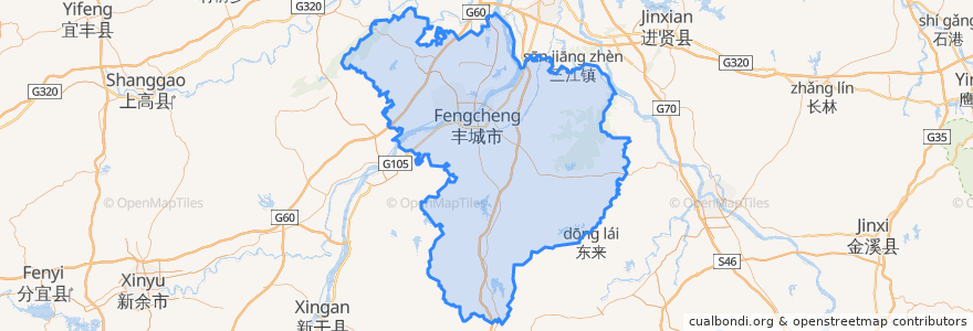 Mapa de ubicacion de Fengcheng.