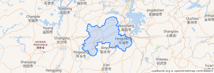 Mapa de ubicacion de Yichun.