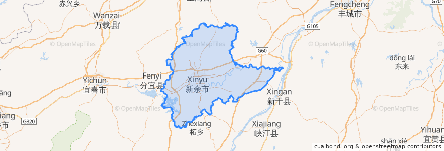 Mapa de ubicacion de Yushui District.
