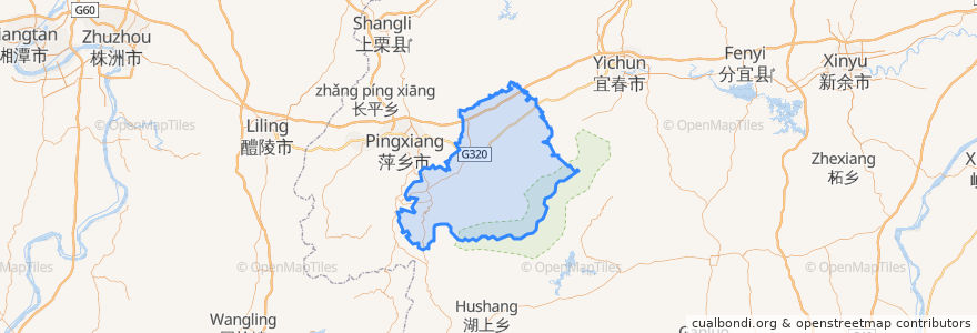 Mapa de ubicacion de Luxi County.