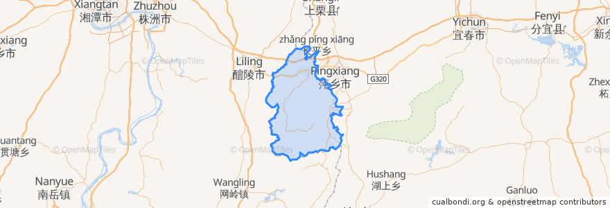 Mapa de ubicacion de Xiangdong District.