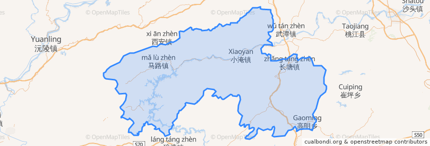 Mapa de ubicacion de Anhua County.