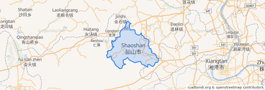 Mapa de ubicacion de Shaoshan.