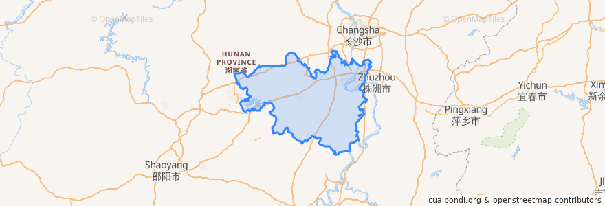 Mapa de ubicacion de Xiangtan.