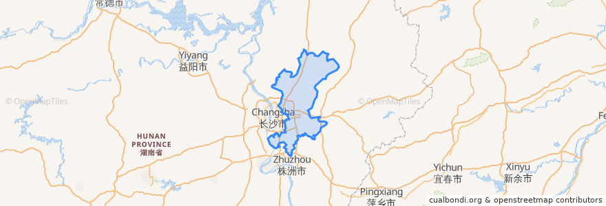 Mapa de ubicacion de Changsha County.